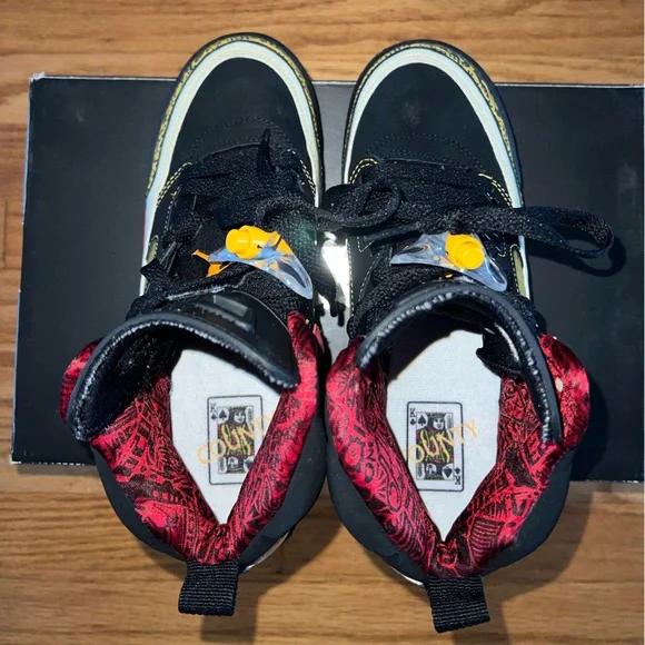Nike Air Jordan Youth Spizike Kings County Sneaker Multicolor Mid Top Sz 4.5 EUC